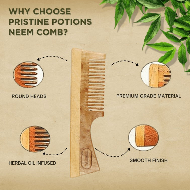 Tabbsz kachi neem wood comb, Kachi neem wood comb, Eco friendly comb, Non plastic comb, Wooden comb, Neem wood comb, Affordable wooden comb, Cheap wood comb, Best wood comb, Anti hairfall comb, Hair growth comb, Neem oil infused comb, Neem comb for thick hair, Sustainable hair comb, Hair care comb, Neem comb benefits, Anti dandruff wooden comb, shipped globally, India's first cleaning tablet, 100% natural comb, Kacchi neem comb, 100% Neem comb, 100% Kacchi neem comb, Ayurvedic comb, Handle wood comb, Handle