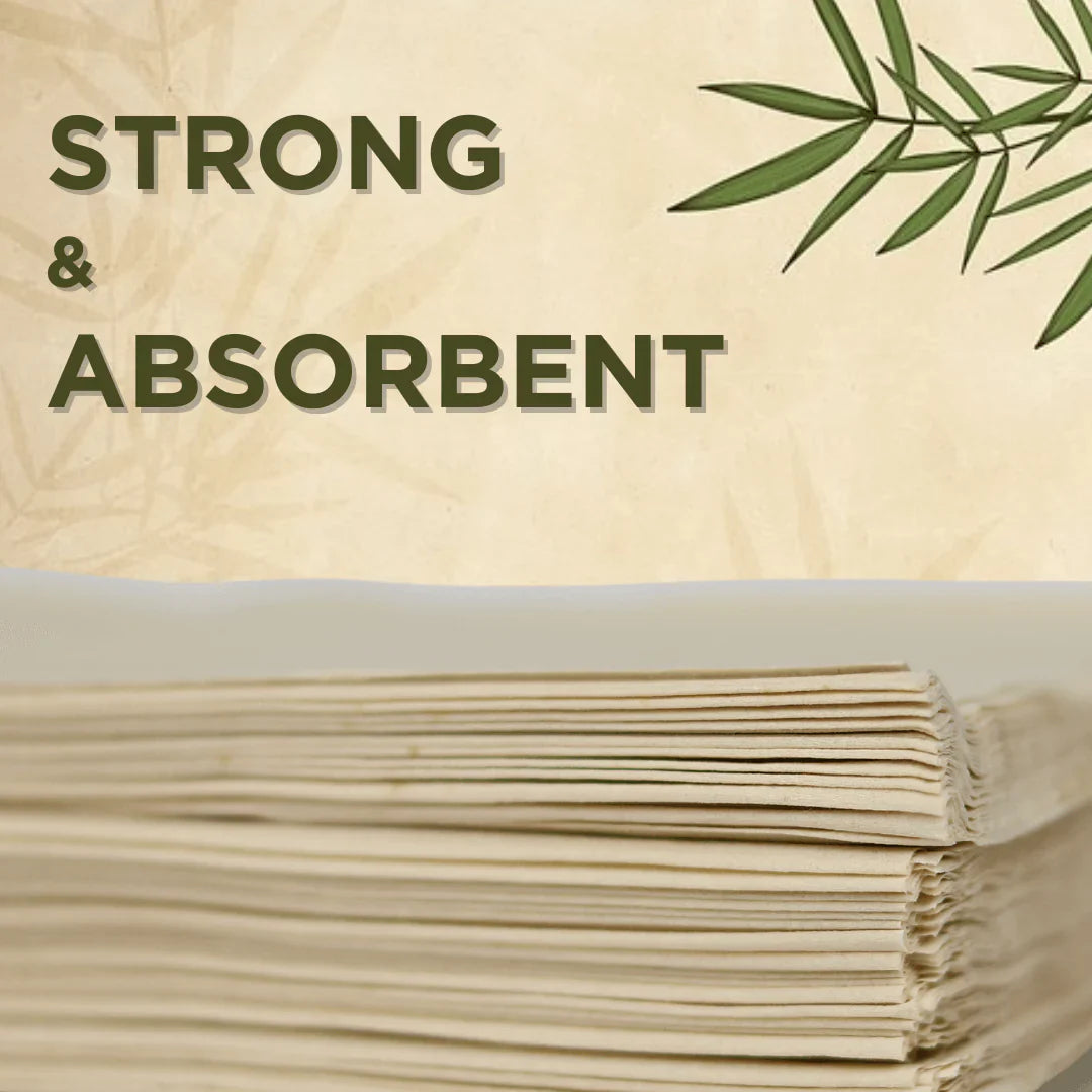 Tabbsz facial tissues in a bamboo tissue box, soft and eco-friendly tissues made from biodegradable materials, perfect for everyday use, gentle on skin and sustainable