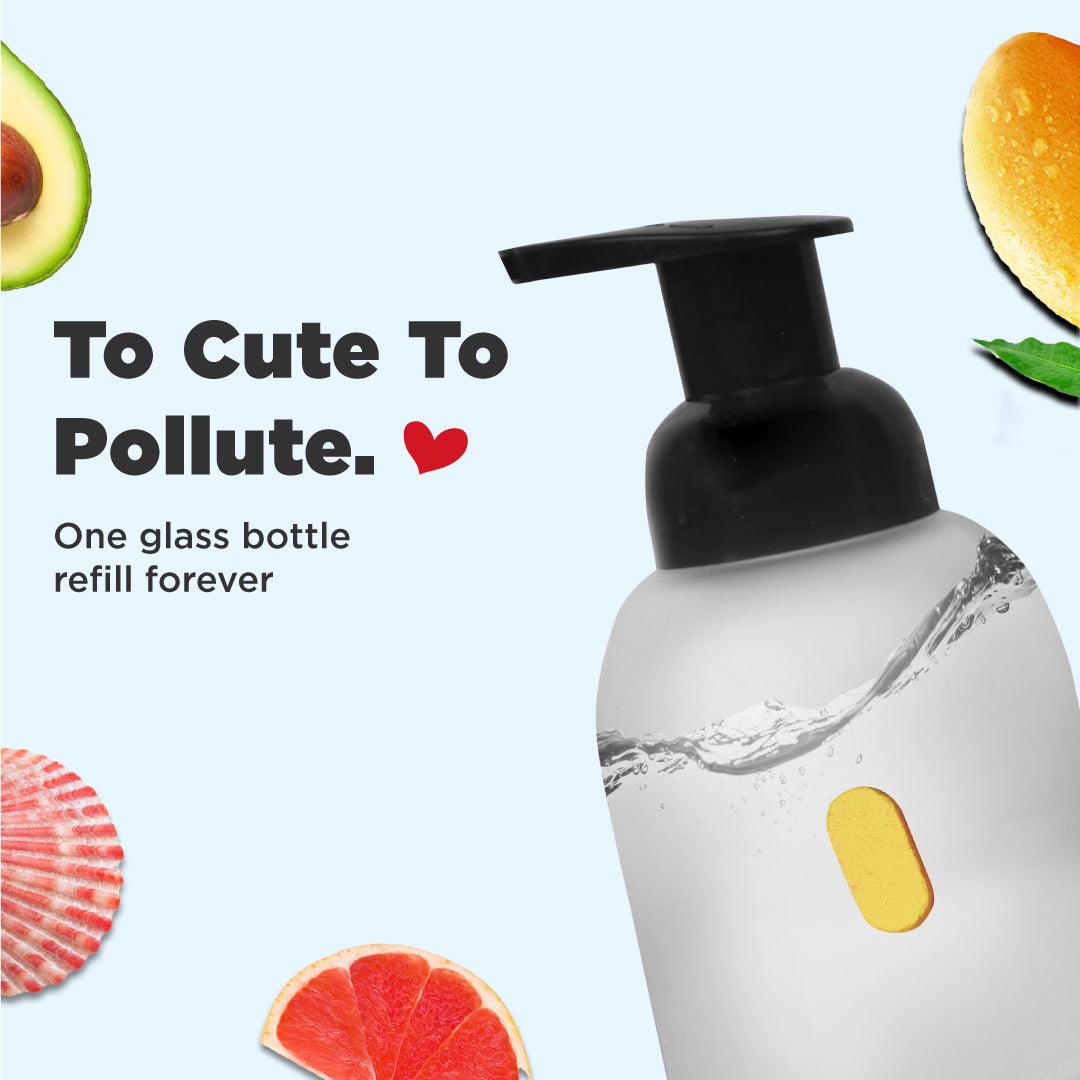 tabbsz, foam wash, foam wash tablets, plastic free, nontoxic, child safe, skin friendly, zero waste, eco friendly, India's first foam wash tablet, shipping globally, sensitive skin foam wash, gentle foam wash for sensitive skin, refillable foam wash, best foam wash, affordable foam wash, plastic-free soap, refillable foaming soap, ocean mist, foam wash