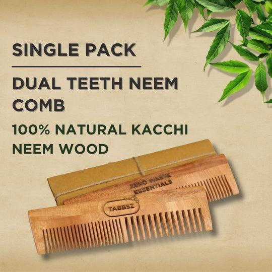 Tabbsz kachi neem wood comb, Kachi neem wood comb, Eco friendly comb, Non plastic comb, Wooden comb, Neem wood comb, Affordable wooden comb, Cheap wood comb, Best wood comb, Anti hairfall comb, Hair growth comb, Neem oil infused comb, Neem comb for thick hair, Sustainable hair comb, Hair care comb, Neem comb benefits, Anti dandruff wooden comb, shipped globally, India's first cleaning tablet, 100% natural comb, Kacchi neem comb, 100% Neem comb, 100% Kacchi neem comb, Ayurvedic comb