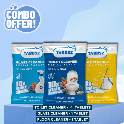 Floor Cleaner + Glass Cleaner + 4xToilet Cleaner