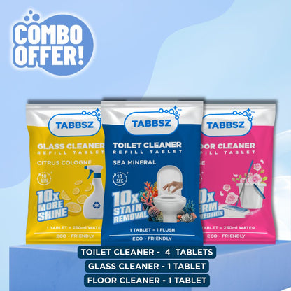 Floor Cleaner + Glass Cleaner + 4xToilet Cleaner