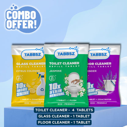 Floor Cleaner + Glass Cleaner + 4xToilet Cleaner