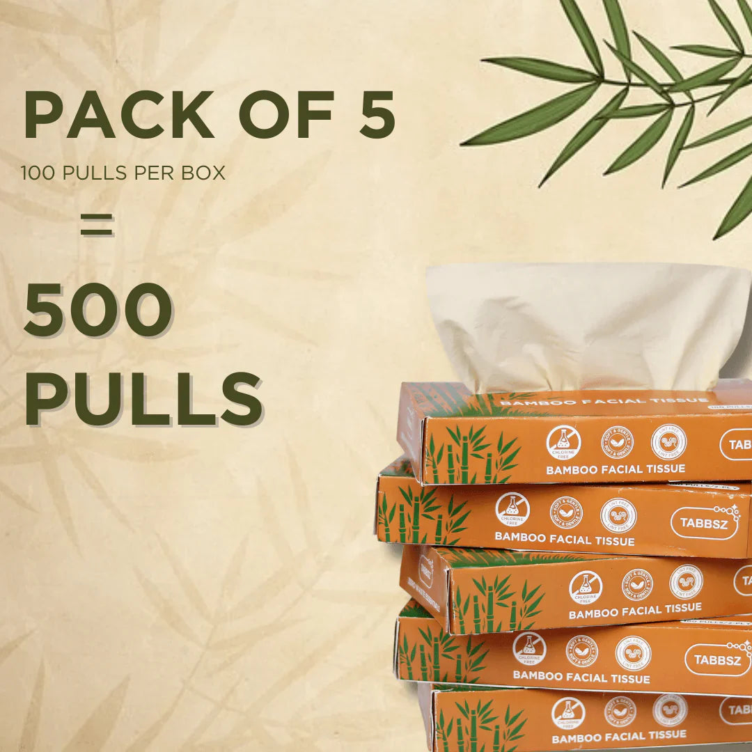 TABBSZ BAMBOO FACIAL TISSUES PACK OF 5