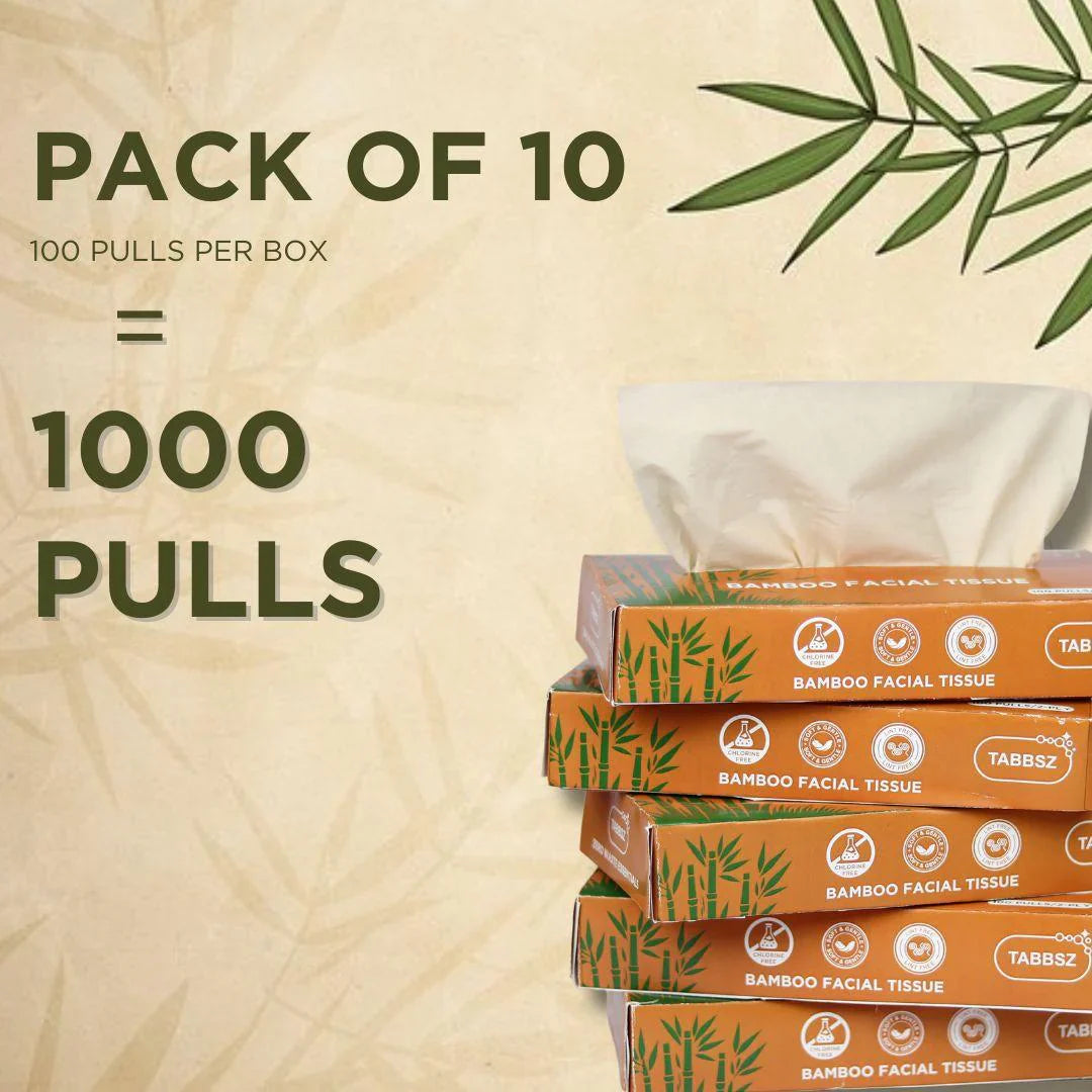 TABBSZ BAMBOO FACIAL TISSUES PACK OF 10