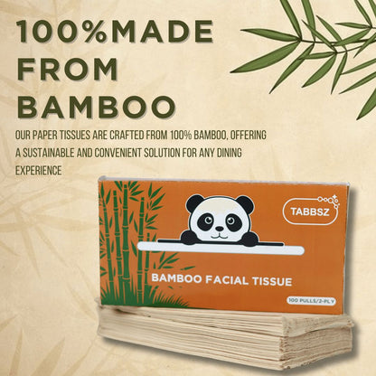Tabbsz bamboo face tissues made with soft, eco-friendly, skin-safe materials perfect for sensitive skin, biodegradable and chemical-free for daily use.

