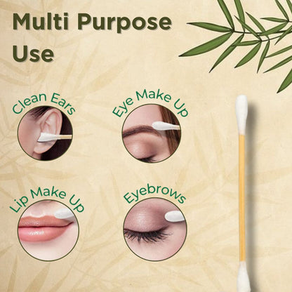 bamboo earbuds multi purpose, bamboo cotton buds makeup use, eco-friendly cotton swabs, bamboo makeup applicator, reusable cotton buds, sustainable beauty tools, TABBSZ bamboo earbuds
