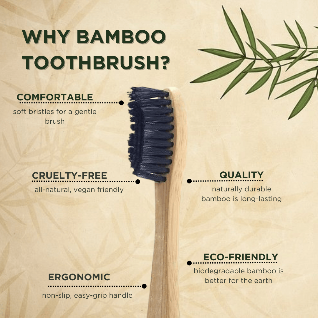 Tabbsz bamboo toothbrush made with eco-friendly materials, sustainable and biodegradable alternative to plastic toothbrushes, perfect for daily oral care